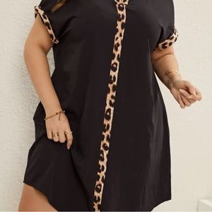 Plus size notched neck dress